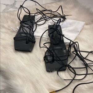 Versace Black Strappy Sandals